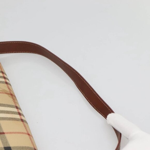 BURBERRY Nova Check Shoulder Bag PVC Leather Beige - Picture 11 of 16